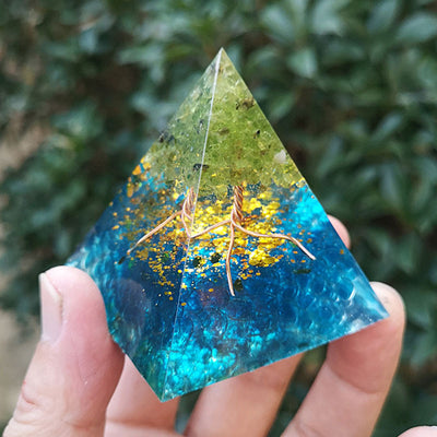 Olivenorma Aquamarin Peridot Baum des Lebens Orgon Pyramide 