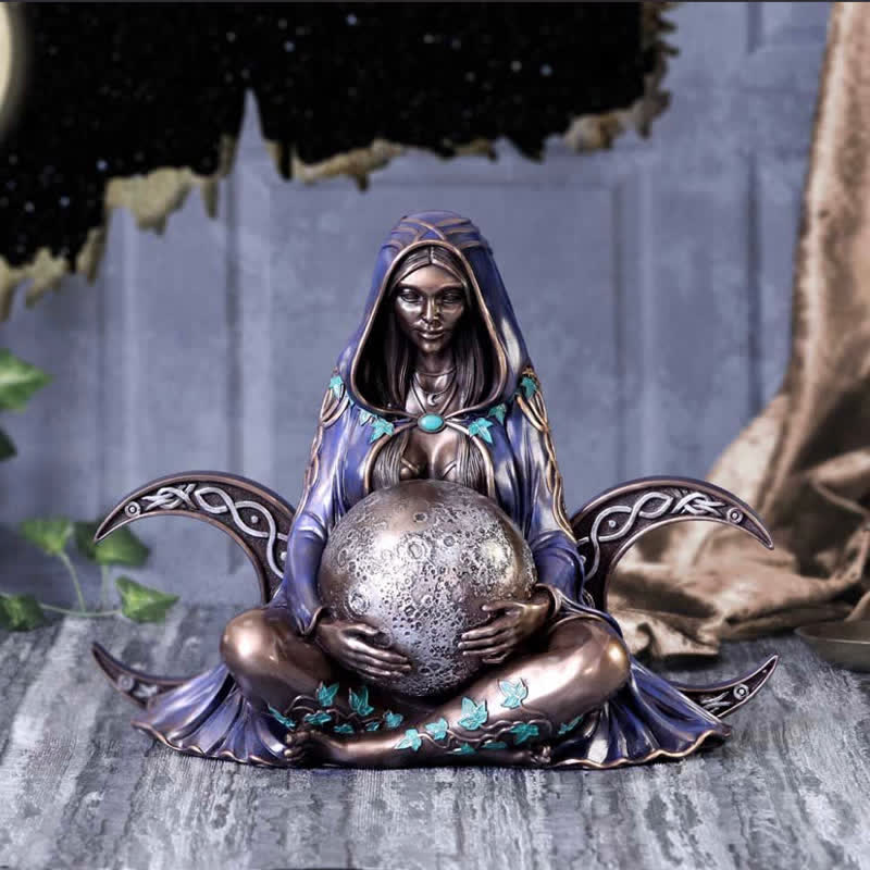 Olivenorma Triple Moon Goddess Statue Dekoration