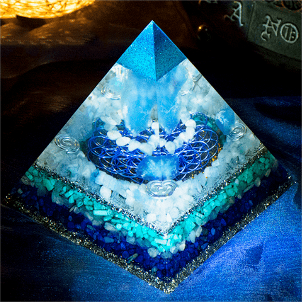 Olivenorma Clean Spirit-Aquamarin Crystal Tower Orgone Pyramid