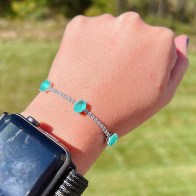 Olivenorma Drei Paraiba Turmalin Armband 