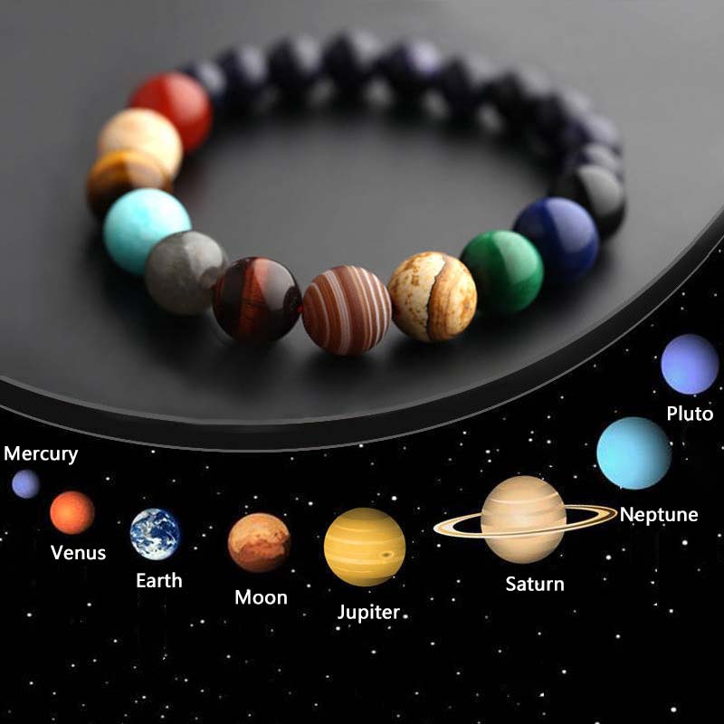 Olivenorma Cosmic Galaxy Bunter Stein Sieben Chakra Yoga Armband