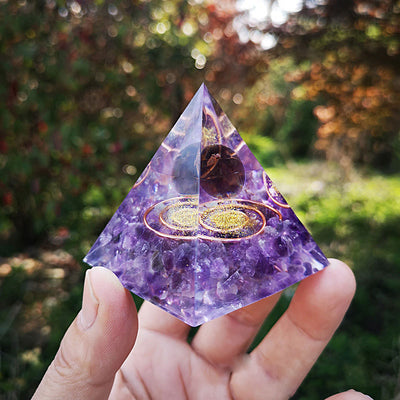 Olivenorma Amethyst Orgone Pyramide