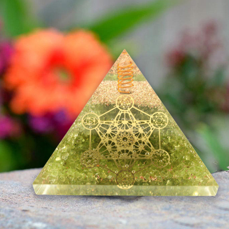 Olivenorma Peridot Metatron's Cube Orgon-Pyramide