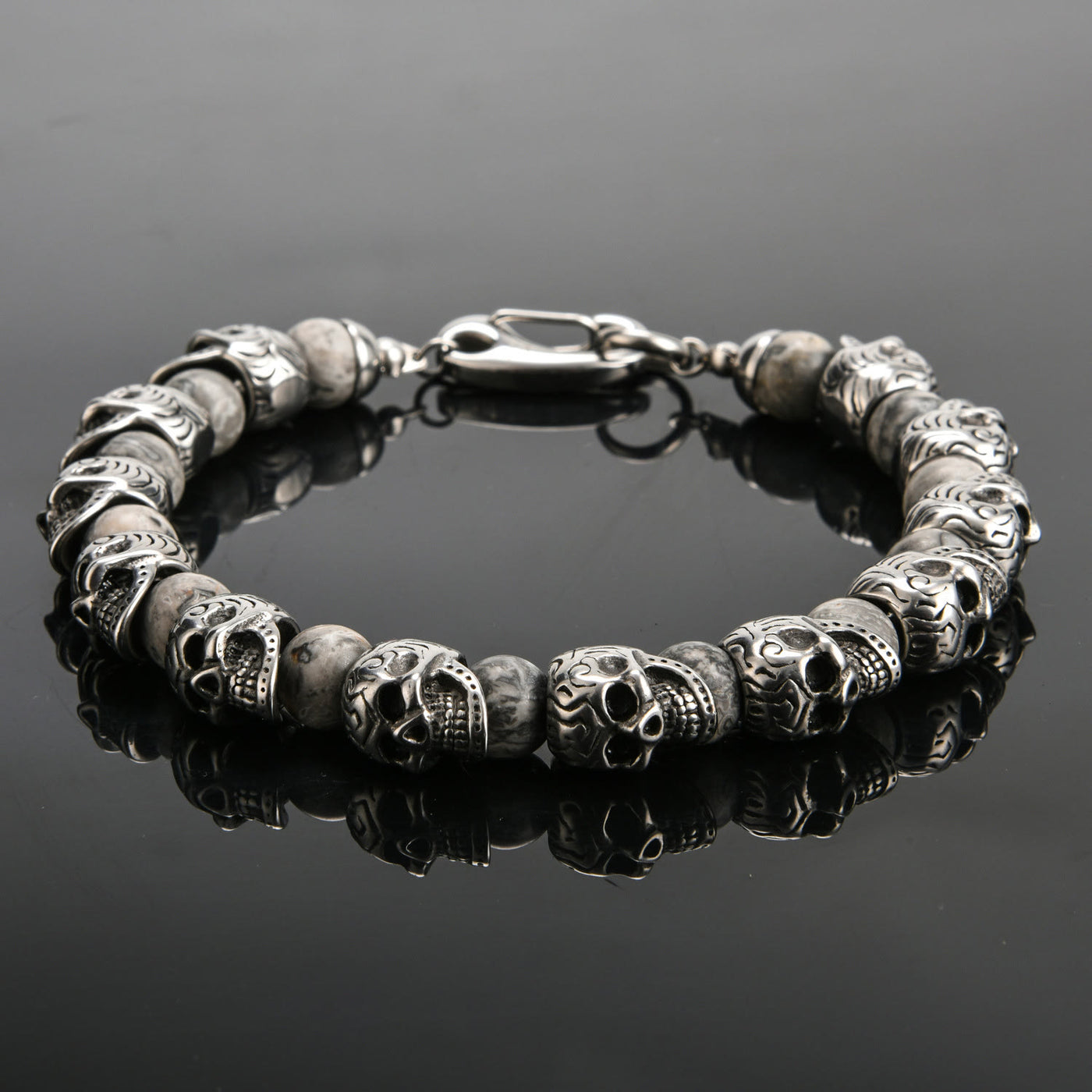Olivenorma Armband aus natürlichem Tigerauge, handgefertigt, Edelstahl