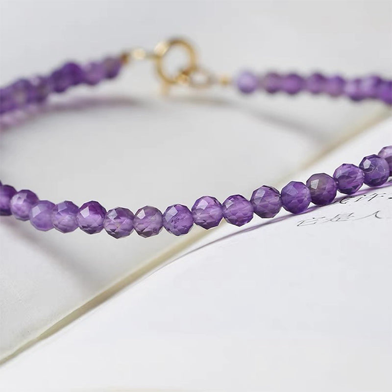 Olivenorma Purple Sunset - Uruguay Amethyst Healing Edelsteinarmband