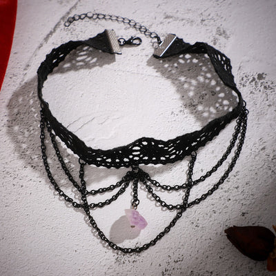 Olivenorma Amethyst Halloween Gothic Spitzenhalsband