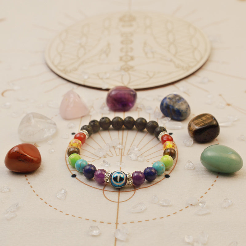 Olivenorma Chakra Dreifaltigkeit Sternzeichen Armband 