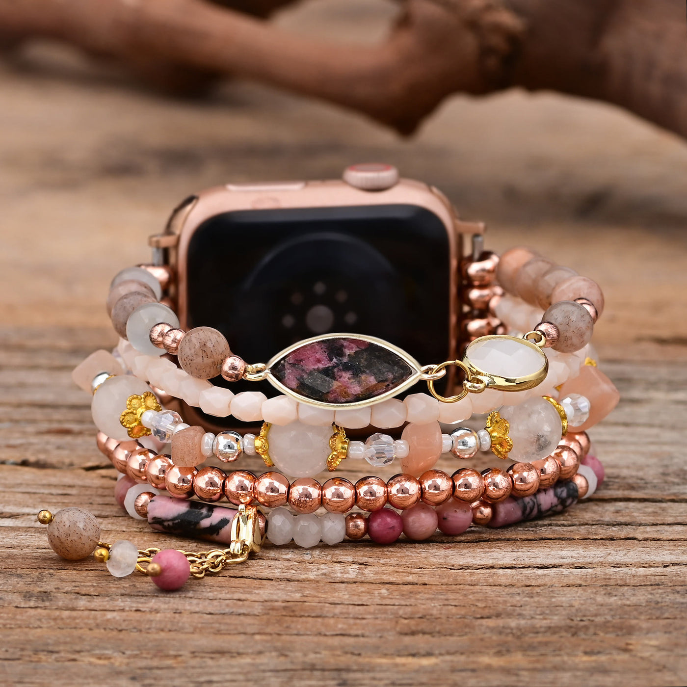 Olivenorma Pink Opal Apple Watch Armband 