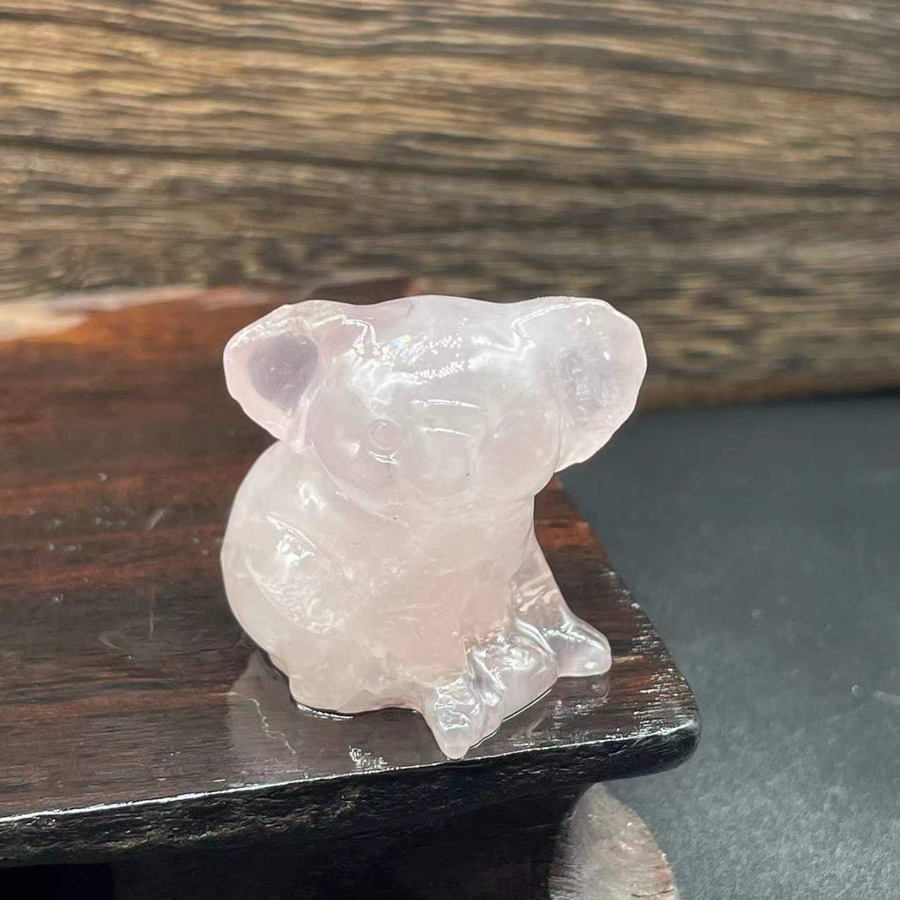 Olivenorma 1,2 Zoll geschnitzte niedliche Koala-Figur Edelsteindekoration