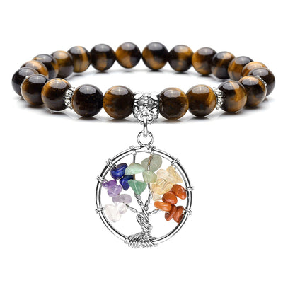 Chakra Lebensbaum Amethyst Armband