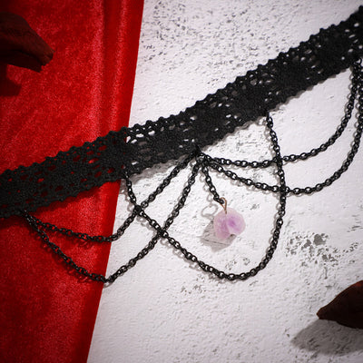 Olivenorma Amethyst Halloween Gothic Spitzenhalsband