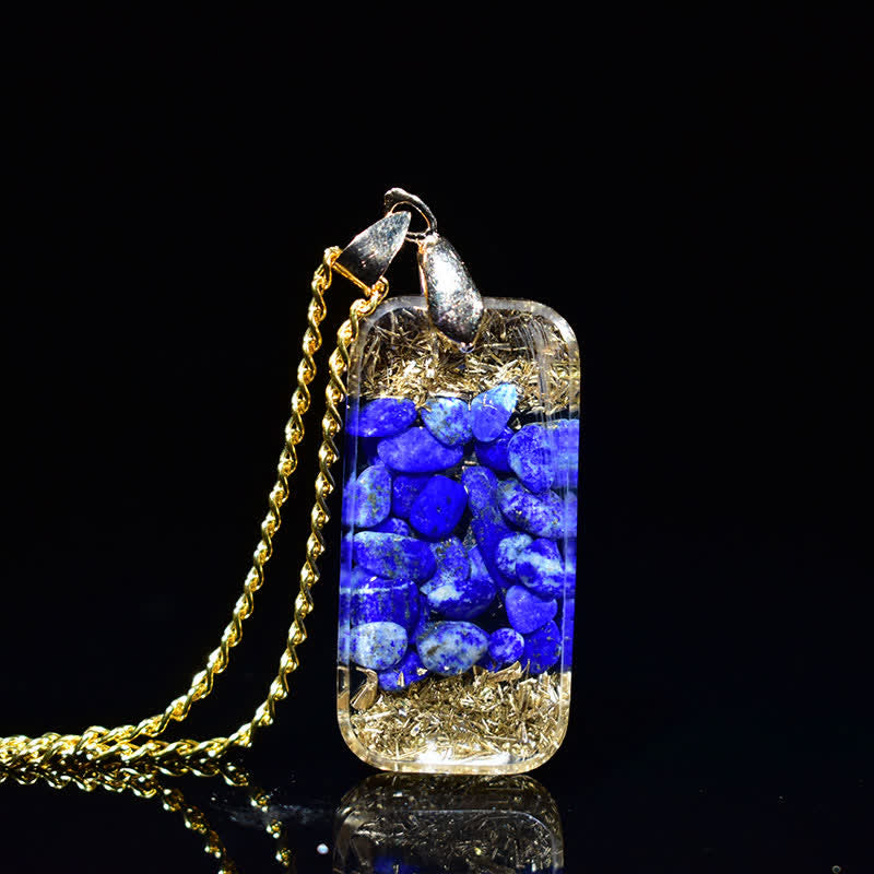 Olivenorma Bewusstsein erhöhen - Lapis Lazuli Orgone Energy Halskette 