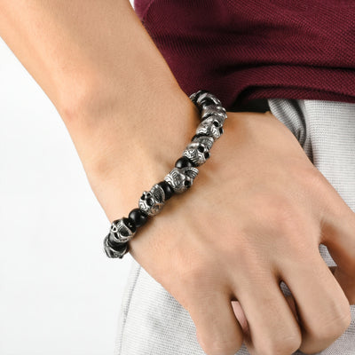 Olivenorma Armband aus natürlichem Tigerauge, handgefertigt, Edelstahl