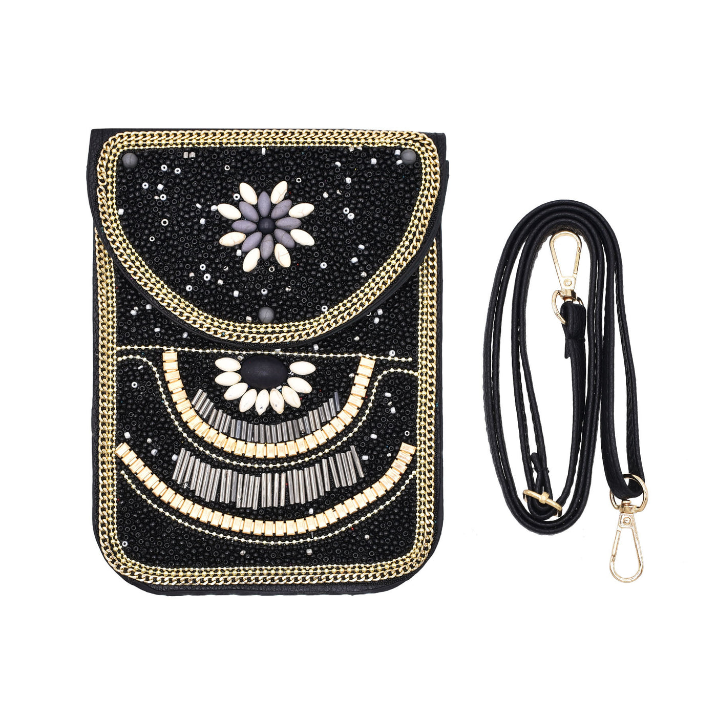 Olivenorma Ethnic Style Perlen Crossbody Handytasche 