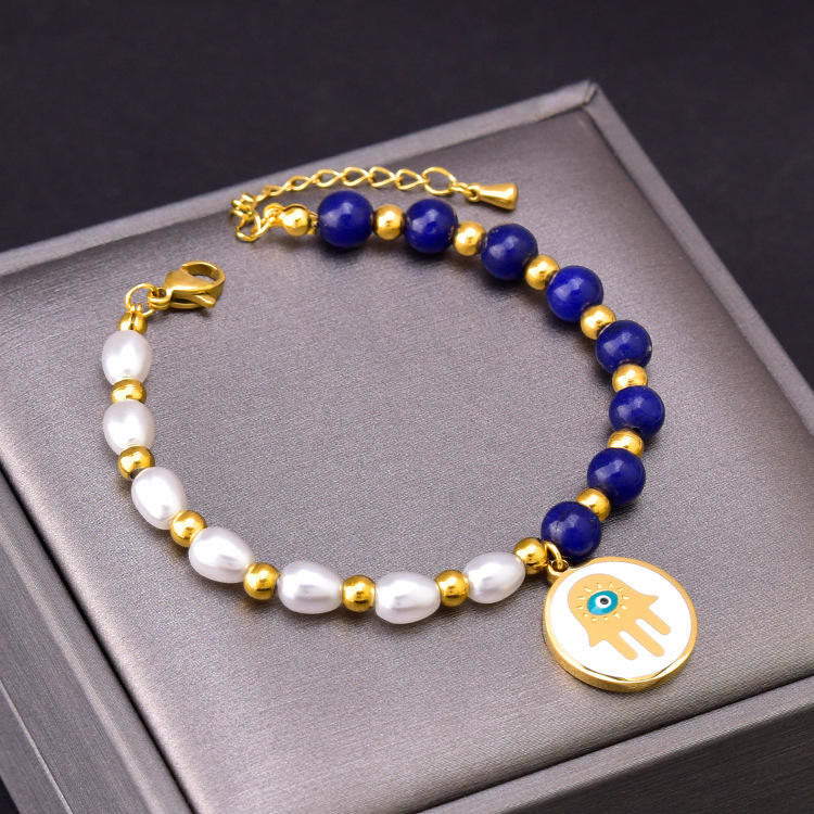 Olivenorma Perle Lapis Lazuli Türkis Halskette Armband Ohrringe Set 