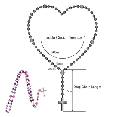 Olivenorma Rosary Halskette mit lila Glasperlen 