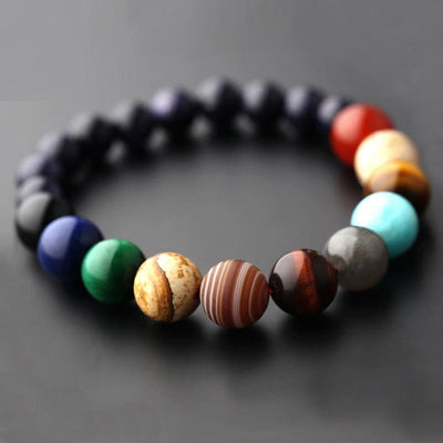 Olivenorma Cosmic Galaxy Bunter Stein Sieben Chakra Yoga Armband