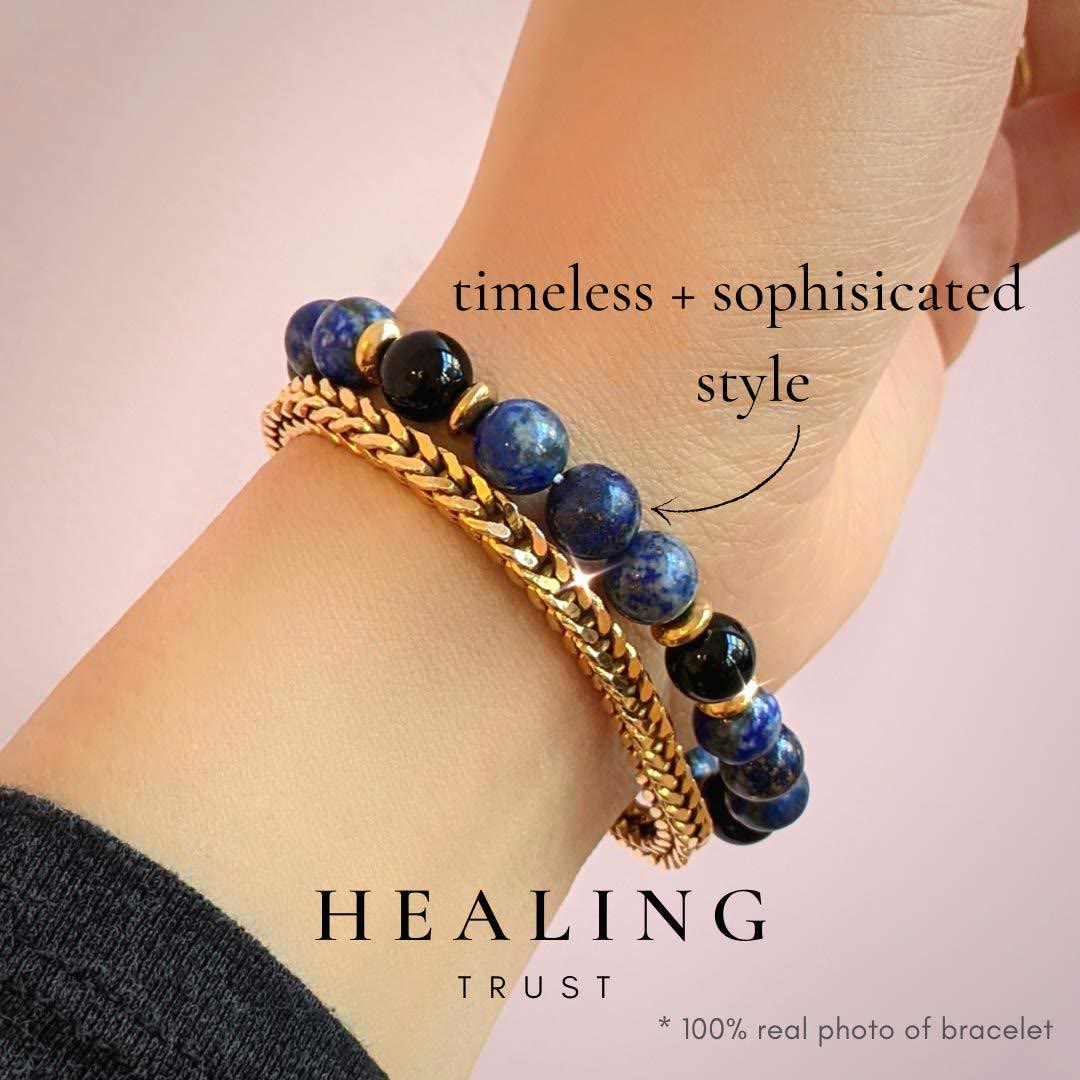 Olivenorma "Healing Trust" Lapislazuli Schwarzer Onyx Armband