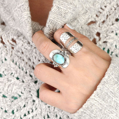 Olivenorma Der Larimar Boho-Ring für Frauen