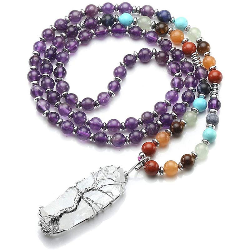 Naturkristall Chakra Mala 