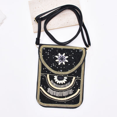 Olivenorma Ethnic Style Perlen Crossbody Handytasche 