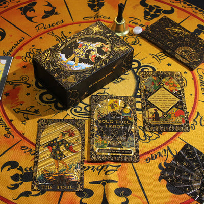 Olivenorma Schwarze Gold Waite Folie Goldene Tarot Deck Karten