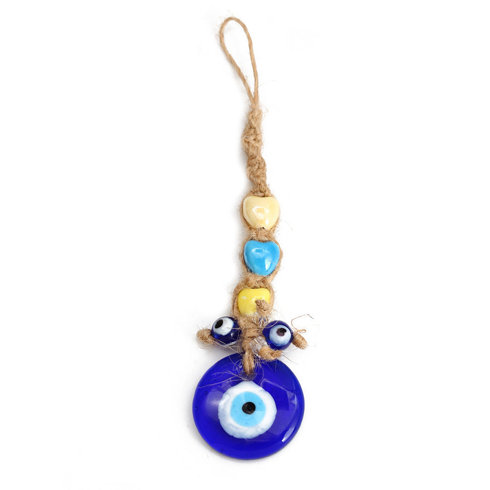 Olivenorma Blauer Glas-Evil Eye Autohänger Ornament