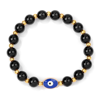 Olivenorma 8mm Blaues Tigerauge Böser Blick Armband