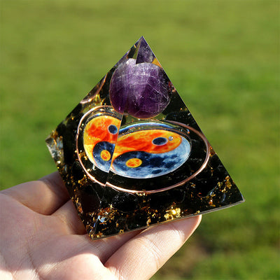 Olivenorma Amethyst Yin Yang Serie Balance Orgon Pyramide