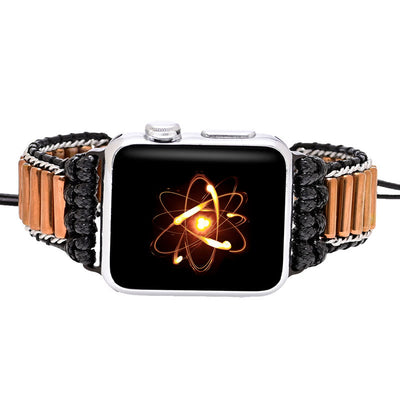 Olivenorma Zylindrisches Kupferrohr Handgewebtes Apple Watch Armband 