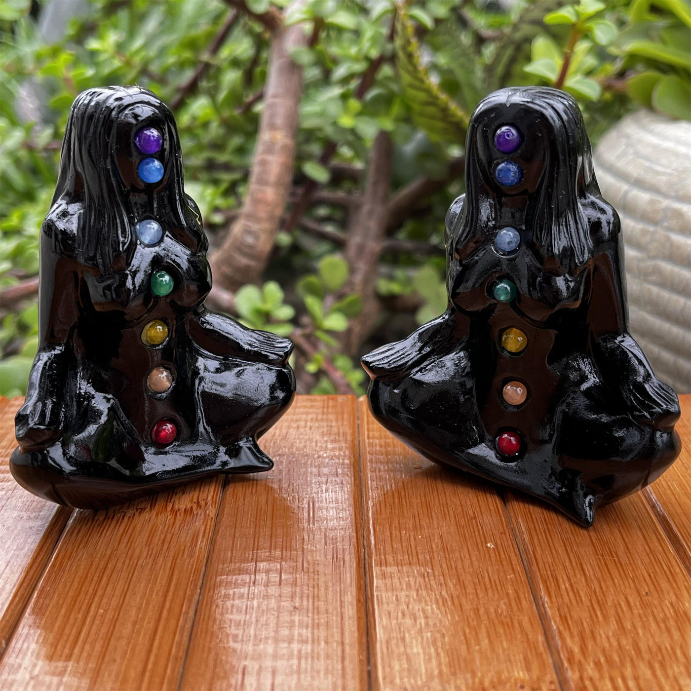 Olivenorma Obsidian Chakra Yoga Göttin Heidnische Edelsteindekoration