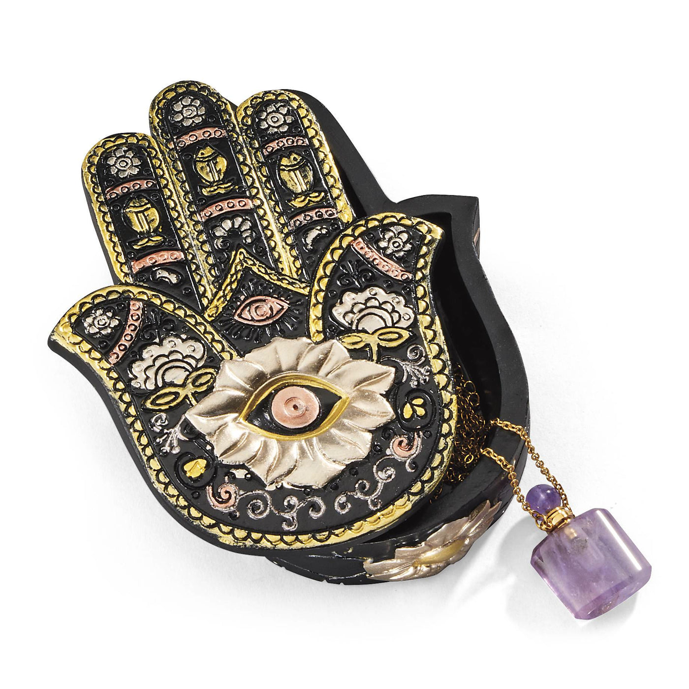 Olivenorma handgemalte Evil Eye Hamsa Box Ornament Dekoration