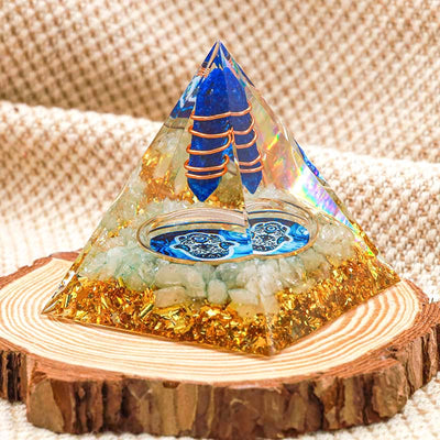 Olivenorma Lapis Lazuli Säule Hamsa Energie Orgon Pyramide