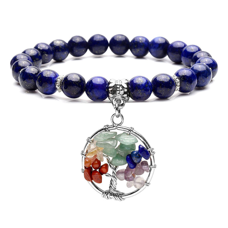 Chakra Lebensbaum Amethyst Armband