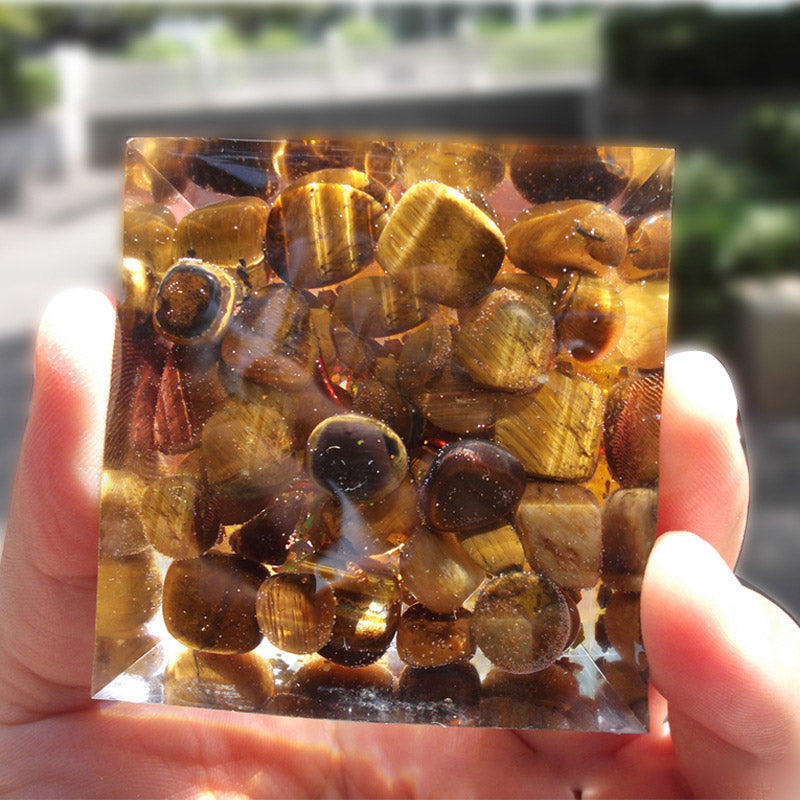 Olivenorma Tiger Eye Citrin Lebensbaum Orgon Pyramide