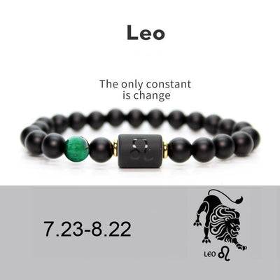 Olivenorma Natürliches Schwarzer Onyx Sternzeichen Armband für Männer 