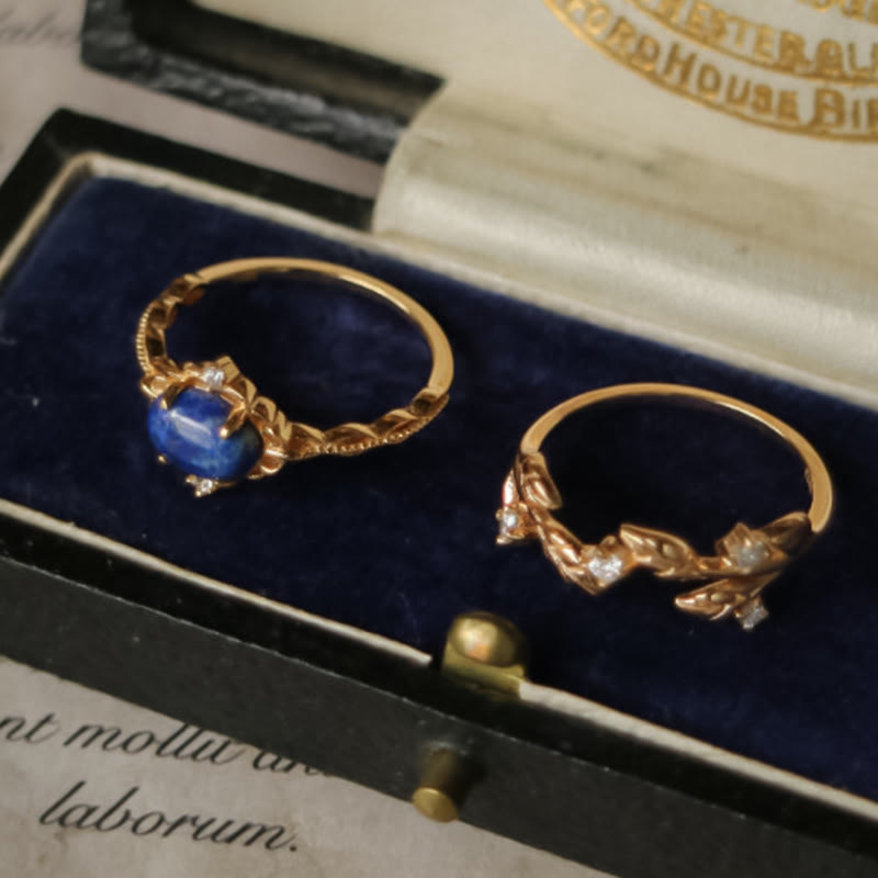 Olivenorma "Alle Gedanken sind Sterne" - Retro Lapislazuli Ring 