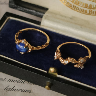 Olivenorma "Alle Gedanken sind Sterne" - Retro Lapislazuli Ring 