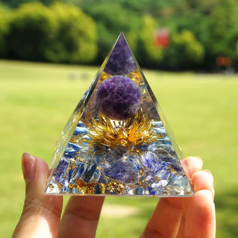 Olivenorma Amethyst Kugel Lapislazuli Lotus Orgon Pyramide 