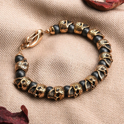 Olivenorma Armband aus natürlichem Tigerauge, handgefertigt, Edelstahl