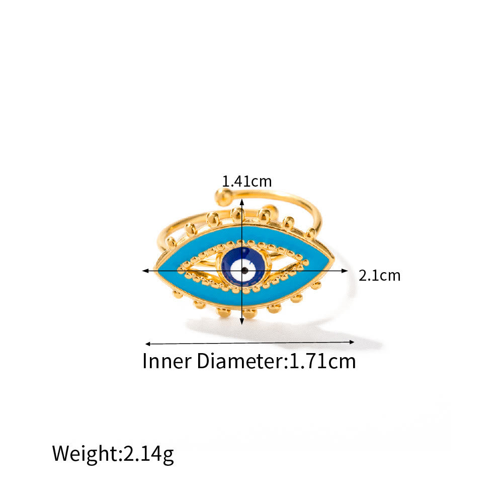 Olivenorma Verschiedene Böser Blick Kleber Gold Verstellbar Offene Ringe 