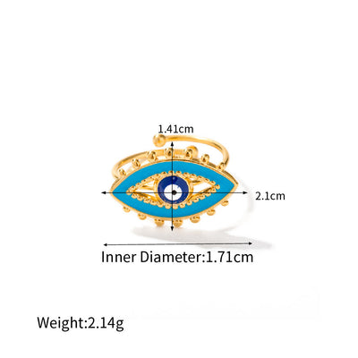 Olivenorma Verschiedene Böser Blick Kleber Gold Verstellbar Offene Ringe 