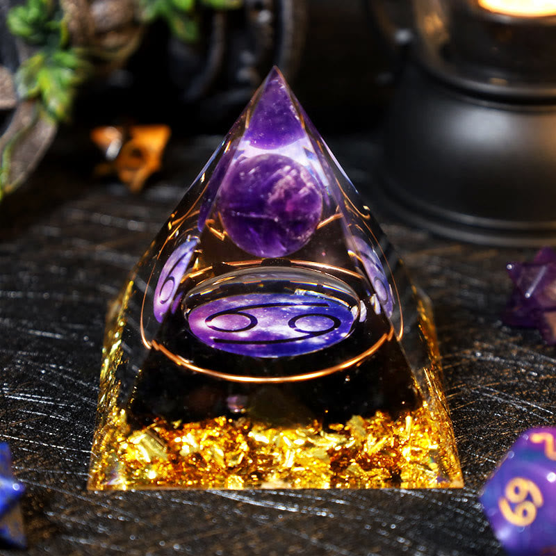 Olivenorma Amethyst Kugel Obsidian Kiesel Zodiac Krebs Orgon Pyramide