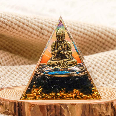 Olivenorma Obsidian Buddha Schutz Orgone Pyramide