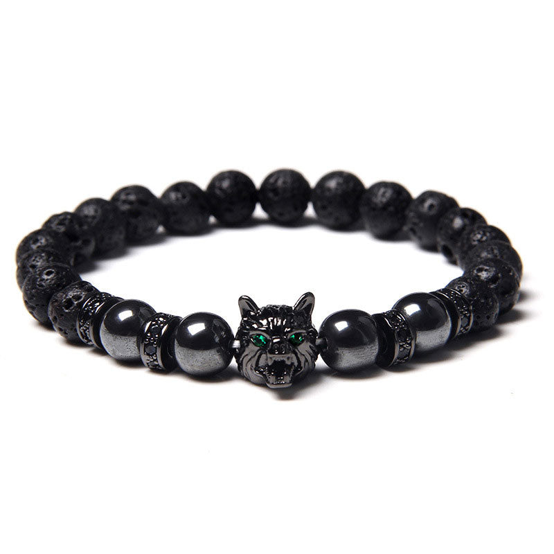 Olivenorma Obsidian Wolf Armband 