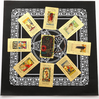 Olivenorma Bronzierendes Kosmisches Rotes Sonnen-Golden-Tarot-Kartendeck