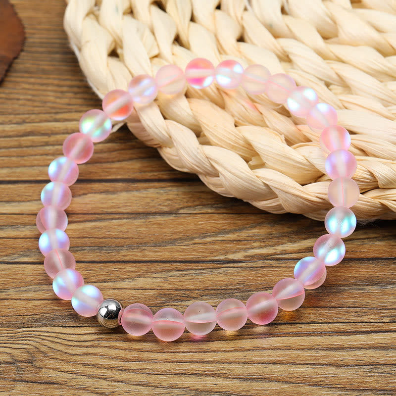 Olivenorma Pink Kristall Glasperlenarmband