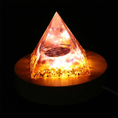 Olivenorma USB Pyramid Light Base Holz-Display-Lampensockel