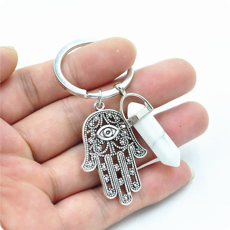 Olivenorma Inspirierender Hamsa Hand Cristall Schlüsselanhänger