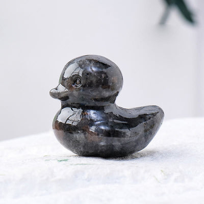 Olivenorma 1,2 Zoll Quarzkristall-Entenschnitzerei Edelsteindekoration - Yooperlit - image 8